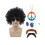 (Black Fan Hair Color2) Μοναδικό σετ μαύρης πανκ περούκας για το Hallo 1