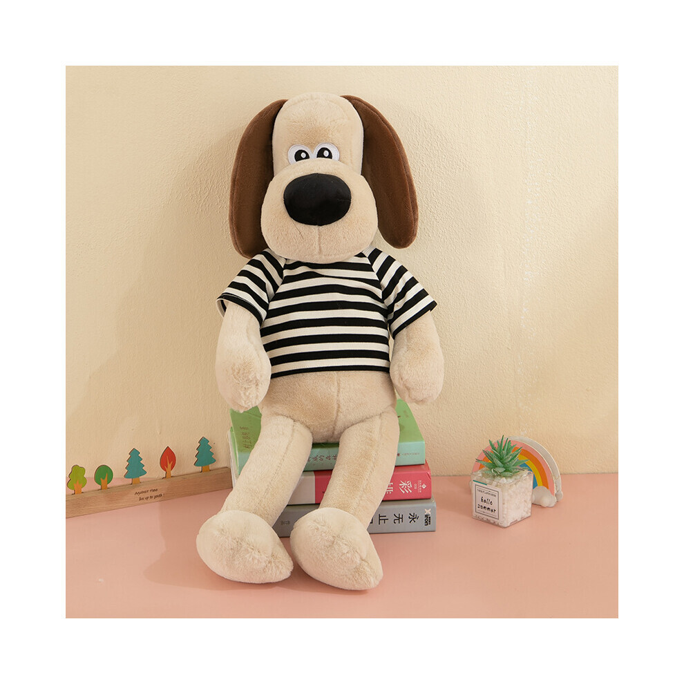 (Noir, 55 cm/21,65 pouces) Gromit Anime Wallace personnage en peluche poupée oreiller chemise à carreaux