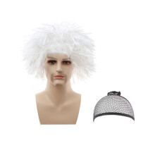 (StyleD) Μοναδική λευκή περούκα Einstein με εκρηκτικές μπούκ