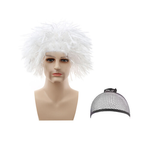 (StyleD) Μοναδική λευκή περούκα Einstein με εκρηκτικές μπούκ