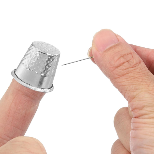 Sewing Thimble Finger Protector, 30 Pcs Metal Shield Ring for Hand Sewing, Craft Accessories DIY Tools 2