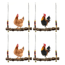 4 Pack Chicken Bird Swing,Natural Wooden Swing Toys,Wood Stand for Chick,Safe Coop Accessories Bird,Parrot