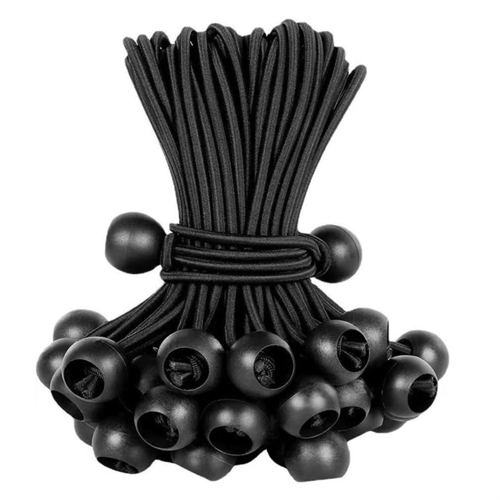 Black Ball Bungee Cord, Heavy Duty Outdoor Cord With Ball,Tarp Tied For Shelter, Camping, Cargo,60Pcs 4852257131084