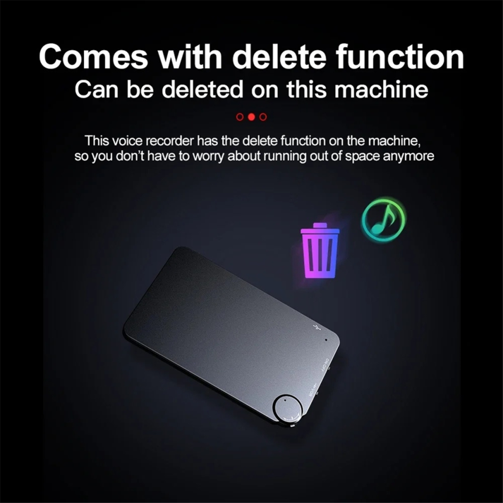 Ultra-Thin Noise Reduction Recorder Mini Digital Professional Portable for Classes, Meetings 8G Memory-image-OPC-PGQG8MM-NEW