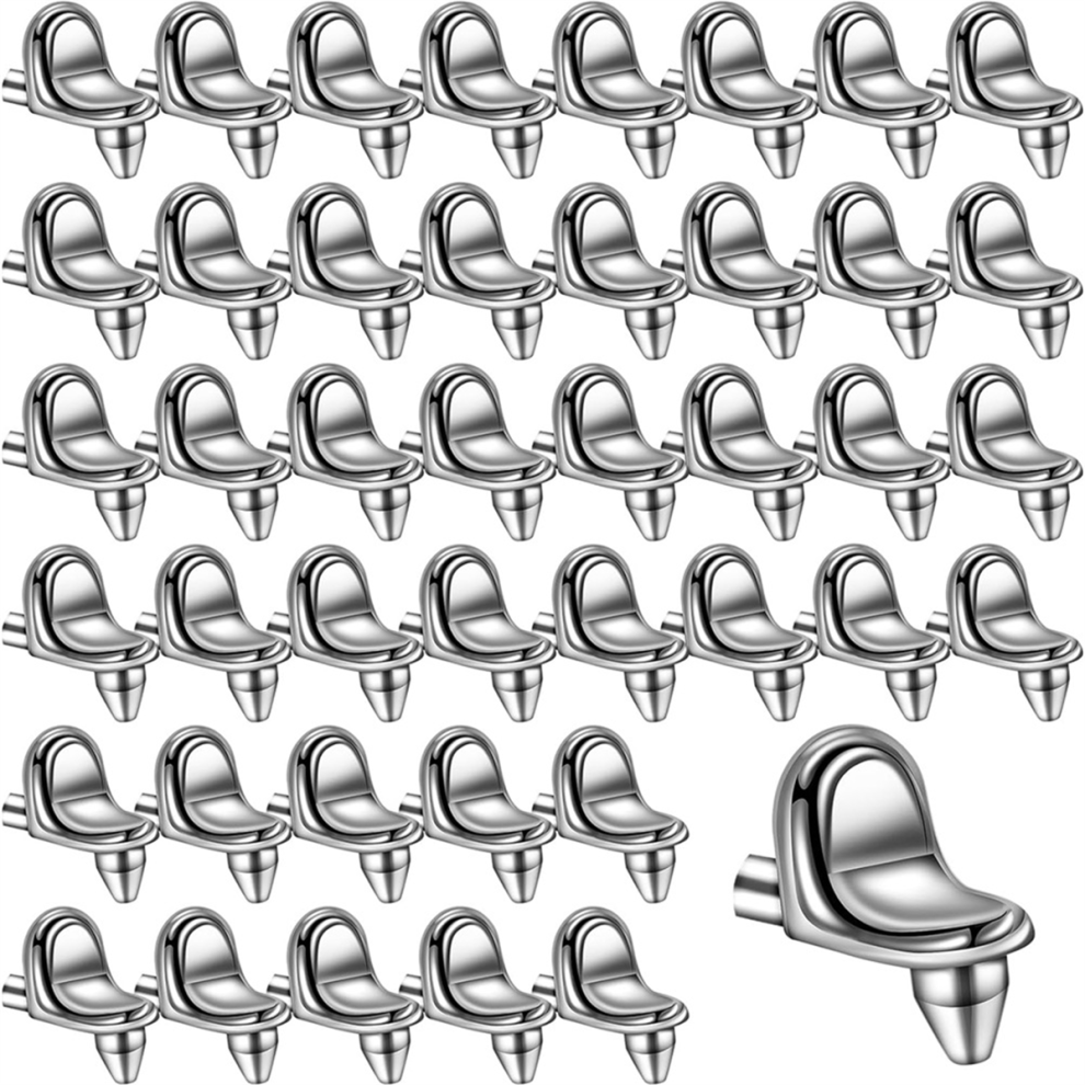 Shelf Peg Pins Support Pegs Brackets 50Pcs 5Mm Stainless Steel Clips For Bookcase Furniture Wardrobe Kitchen 4852257134689