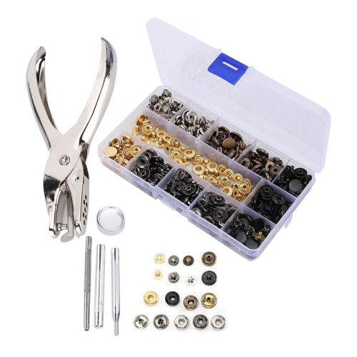 Εργαλεία εγκατάστασης 120 Snap Fastener Kit Δερμάτινο 6 έγχρωμα μεταλλικά καρφιά 1