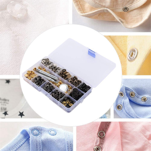 Εργαλεία εγκατάστασης 120 Snap Fastener Kit Δερμάτινο 6 έγχρωμα μεταλλικά καρφιά 2
