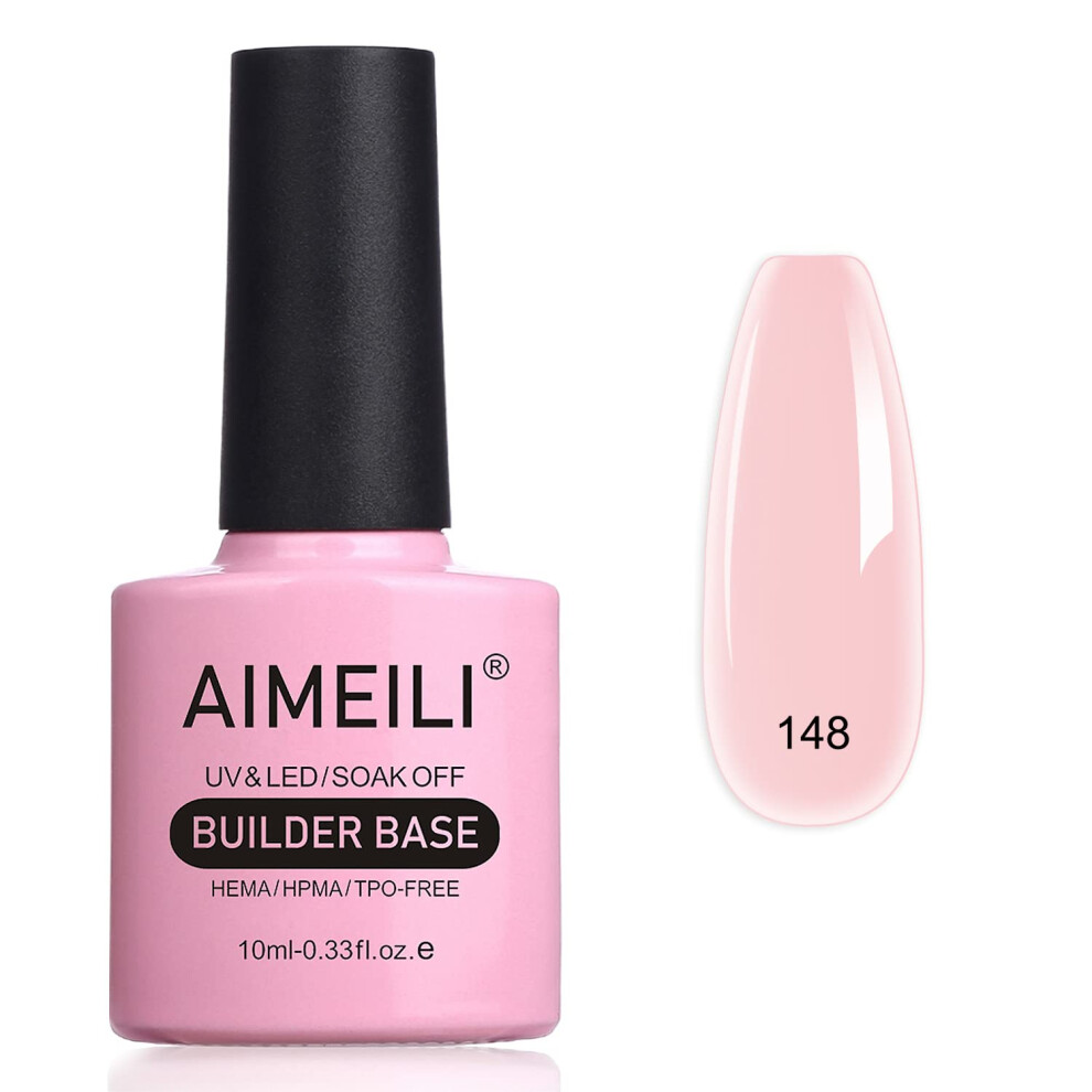 Aimeili Cream 5 In 1 Builder Base Gel For Nails Nude Translucent Builder Nail Gel Strengthener Gel Soak Off Clear Gel Polish Hard Gel 10Ml-148