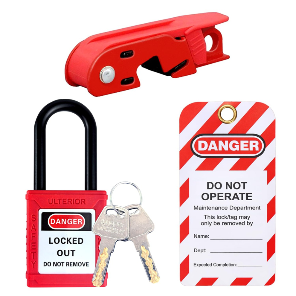 Circuit Breaker Lockout Set, Lockout, Tagout Tag, For Standard Single And Double Toggles A 4852257141236