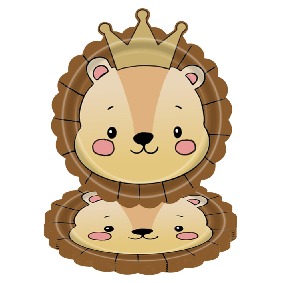 Dschungel Tier Thema Papier Platte Einweg Teller Besteck Set FüR Wild Baby Taufe LöWe-image