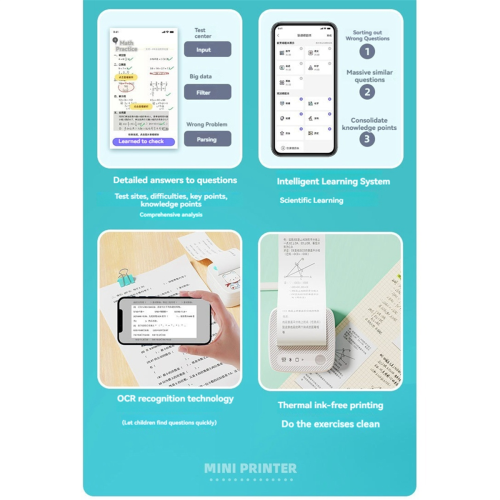 Label Maker Machine with Tape Portable Bluetooth Printer Inkless Labeler for Home Kitchen School Office 2