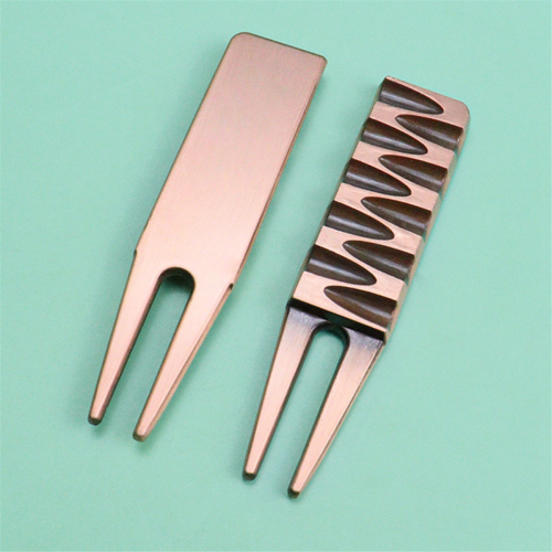 Multifunctionele golfgras reparatie tool vorkmarker zinklegering gebogen 2