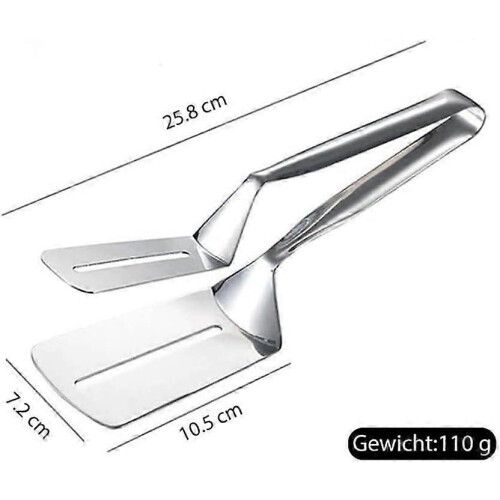 Double-Sided Stainless Steel Spatula & Clamps - BBQ Flipping Tool (Single Unit) 2
