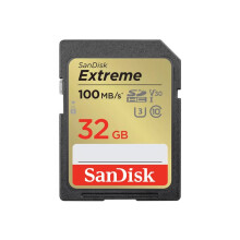 SanDisk Extreme PLUS SDXC-kortti 32 GB UHS-I iskuja kestävä, vedenpitävä