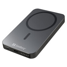 Schwarze kabellose Powerbank - Sandberg - 5000 mAh - 20 W USB-C - 15 W kabellos