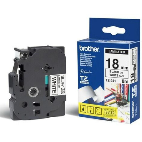 Brother Tape Black On White 18mm