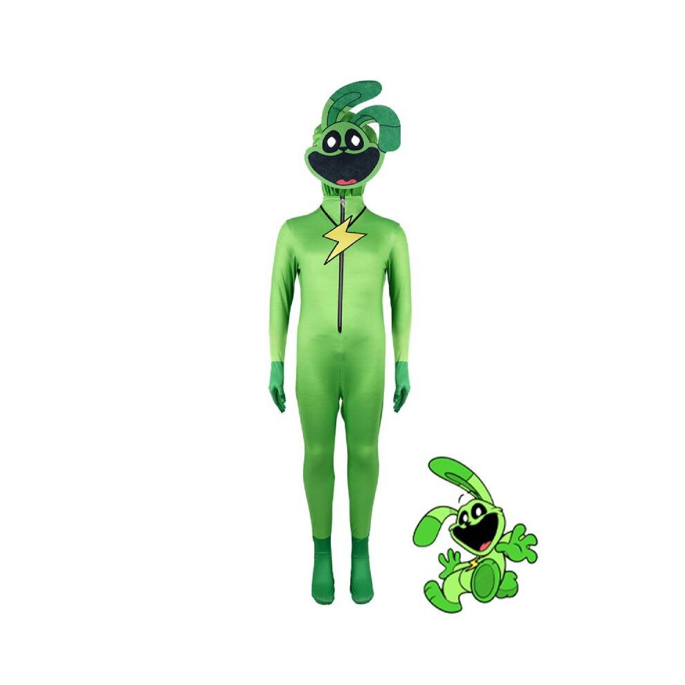 (, Child 120) Poppy Playtime Smiling Critters Cosplay Costume Kids Halloween Jumpsuit Adult Green