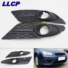 (Only Left)2PCS Left Right For Ford Focus 2007 2008 Car Front Bumper Fog Light Lamp Bezel Cover Grille Fog Lamp Shell With Hole