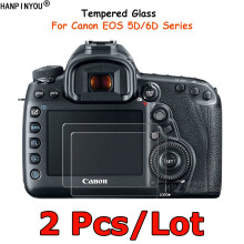 (5D MarkIII 5D3 5DIII-2 delar)2 st/lot för Canon härdat glaskamera skärmskydd filmskydd