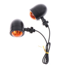 (Czarny) Bursztynowy kierunkowskaz motocyklowy 12 V, lampa kierunkowskazu Bullet Chrome 2 szt., czarny,