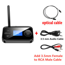 (Stardand i RCA) Nadajnik-odbiornik Bluetooth 5.0 Stereo AUX Gniazdo 3,5 mm RCA Optyczny koncentryczny