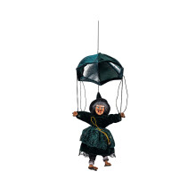 (Verde) Paracadute da strega Giocattolo elettrico Suono Bagliore Halloween Regalo da appendere Decorazione per