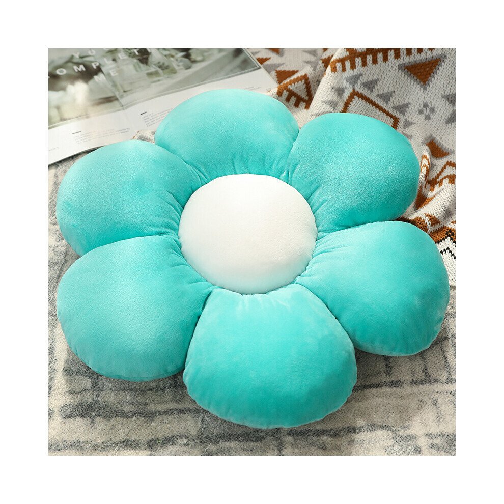 (Bleu, 50 cm) coussin de fleurs mélangées colorées en peluche coussin fille tapis de bureau cadeau confortable