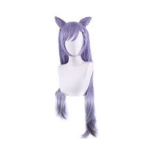 (Keqing, 35cm/13,77in) Περούκα Genshin Impact Cosplay Venti Keqing Barbara Diluc Ganyu Hutao