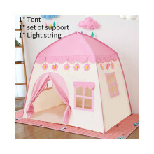 (Rosa) Casa de campaña para niños para jugar al aire libre, castillo de princesa, material duradero e interesante