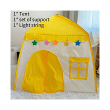 (Amarillo) Casa de campaña para niños para jugar al aire libre Castillo de princesa Material duradero interesante