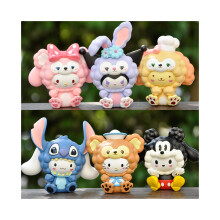 Set di 6 personaggi dei cartoni animati Sanrio in PVC, decorazione da scrivania, regalo per bambini.