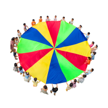 (Cuatro colores, 3,6 m) Juego de paracaídas para niños, tela Oxford, arcoíris, deporte al aire libre, ejercicio,