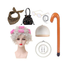 (Silver Curl Set Curling) Εκπληκτικές περούκες κοντές για ηλικιωμέ
