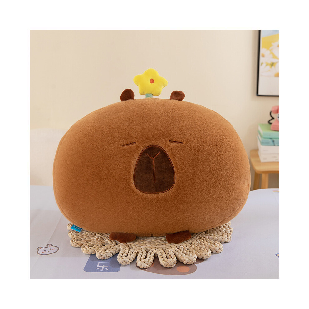 (Marron, 70 cm/27,56 pouces) Poupée Capybara en peluche courte, mignon canapé, oreiller, cadeau, design
