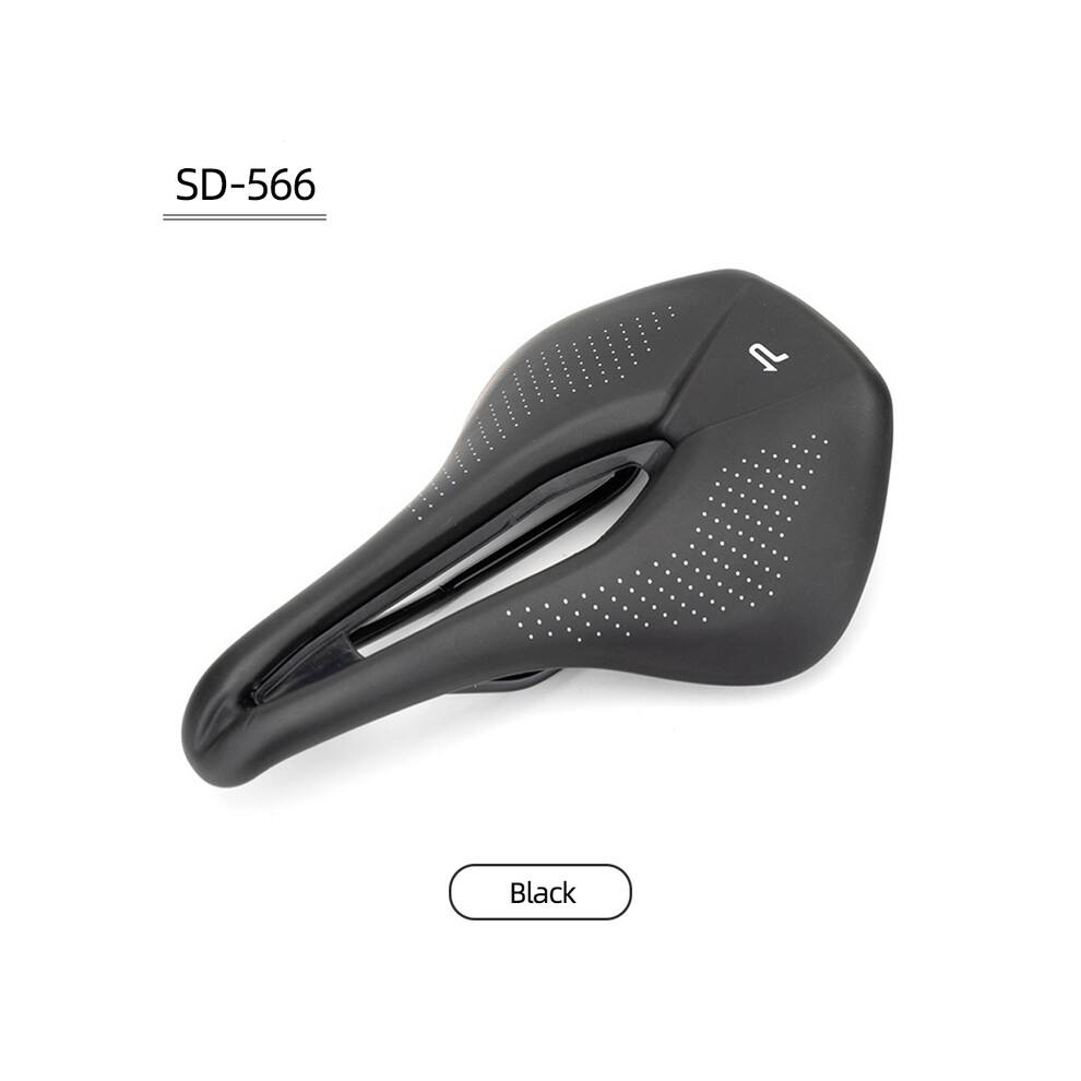 (SD-566 Noir) Selle de vélo de montagne, selle de vélo de route, PU élargi, respirant, siège souple