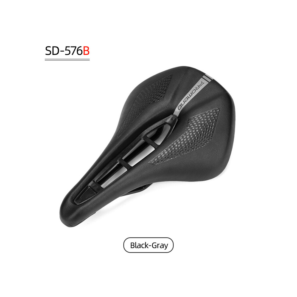 (SD-576B Noir-Gris) Selle de vélo de montagne en PU élargie, respirante et souple