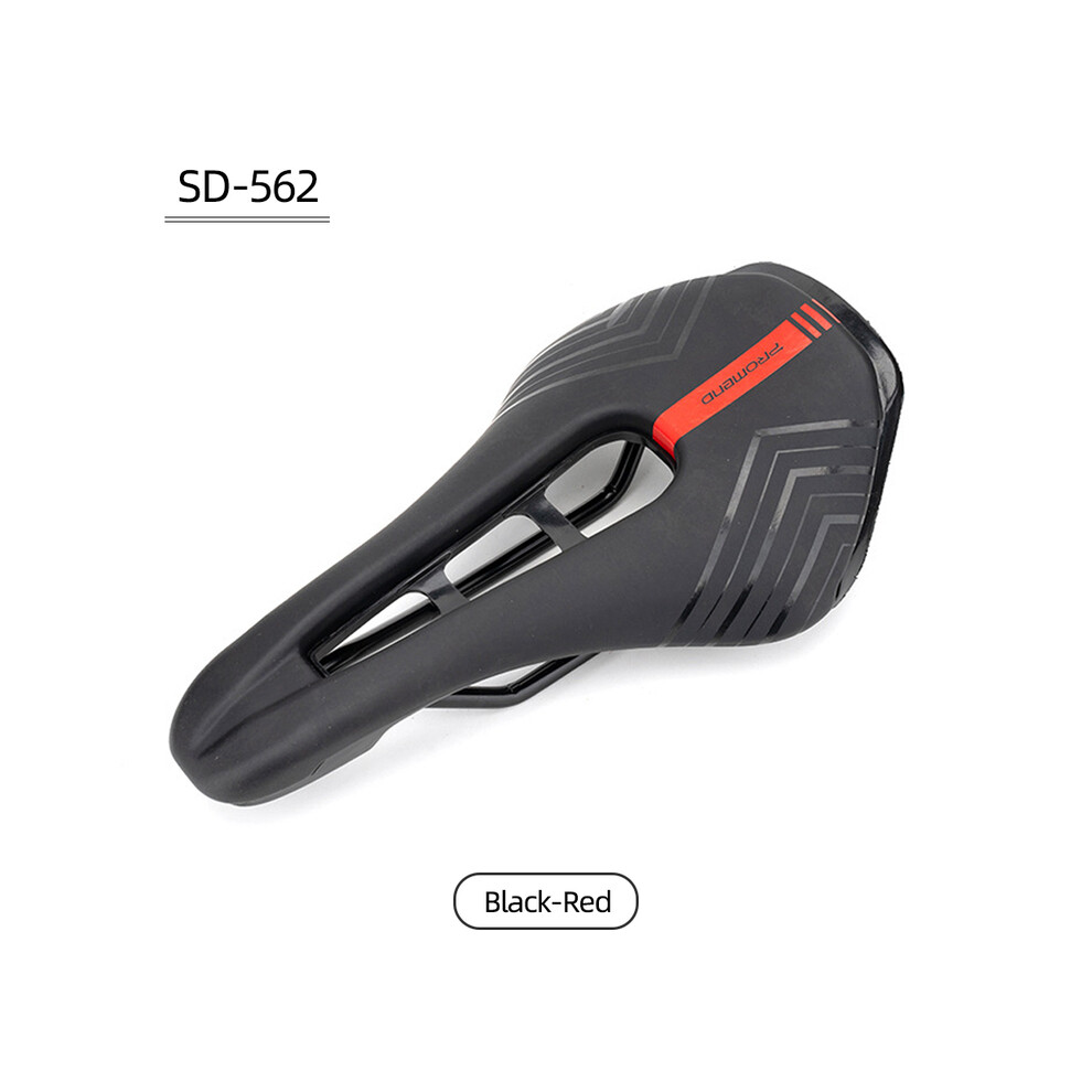 (SD-562 Noir-Rouge) Selle de vélo de montagne en PU élargie, respirante et souple