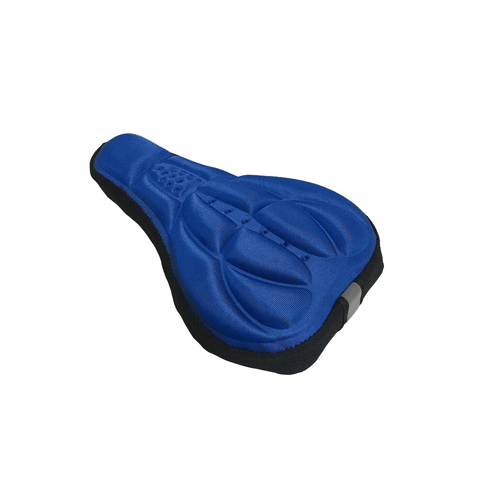 Housse de selle de vélo de montagne 3D (bleue), épaisse, respirante, super douce, coussin de selle de