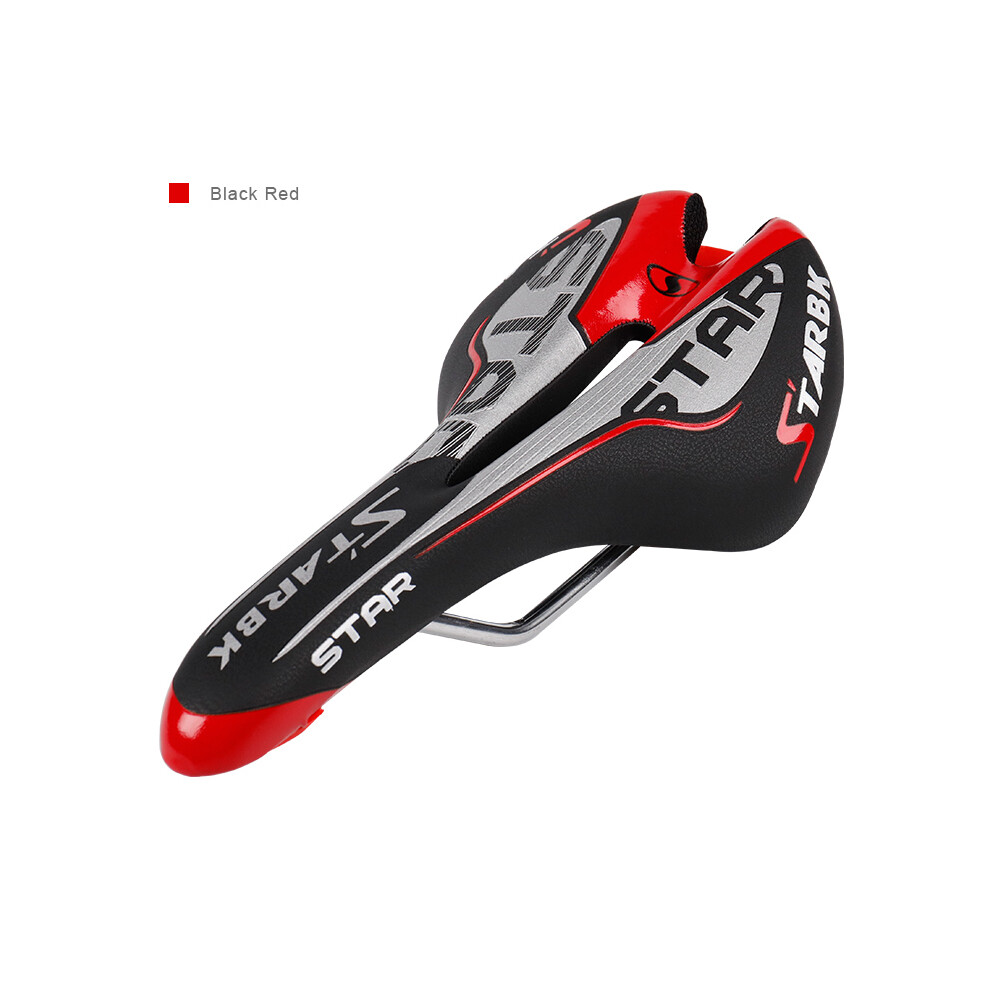 (Noir Rouge) Nouvelle selle de vélo ergonomique VTT vélo de route siège perforé EVA rembourré texture