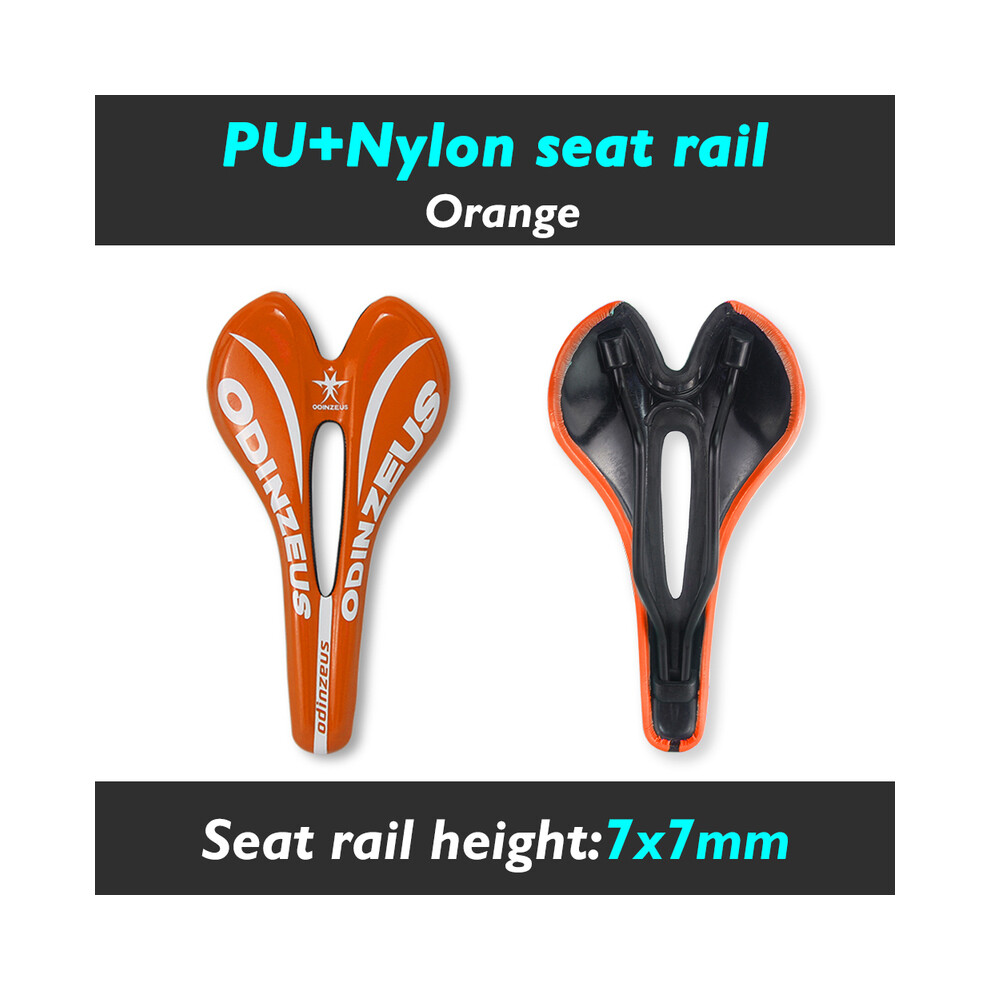 (PU Orange) Selle de vélo de montagne/route en PU + nylon pour hommes/filles, siège avant de vélo VTT