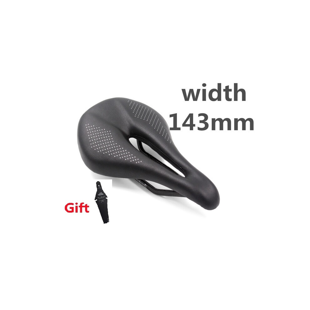 (Noir 245 x 143 mm) Selle VTT/vélo de route entièrement en carbone sans logo Selle en cuir ultra légère