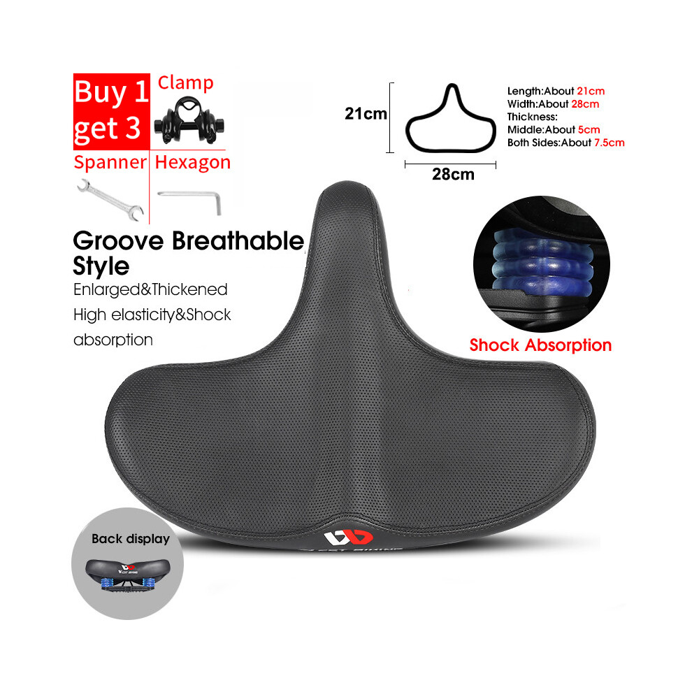 (125 outils de serrage) Selle de vélo Big Butt ergonomique, large, épaisse, coussin, confortable et