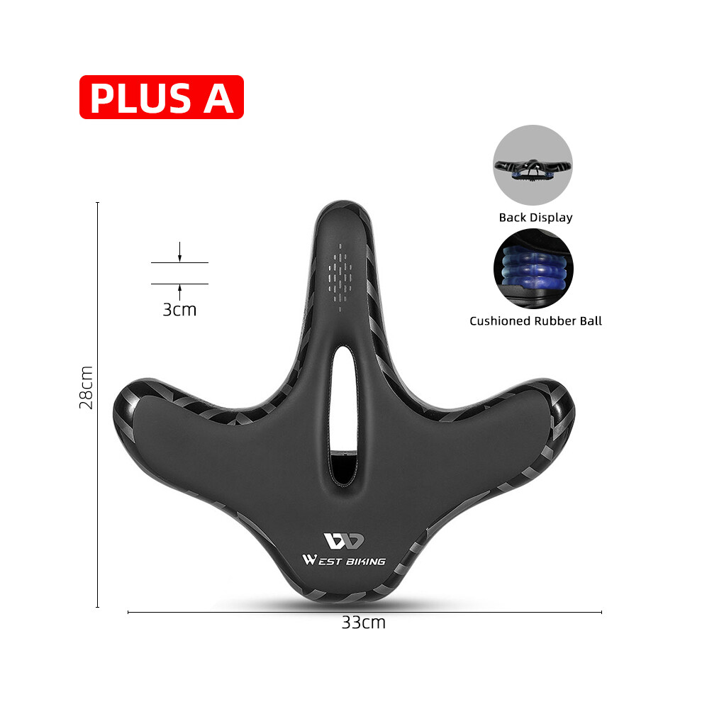 (PLUS A) Selle de vélo ergonomique pour cyclisme longue distance, large et épaisse, coussin pour VTT