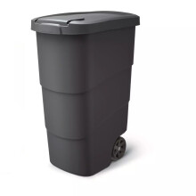 Roskakori pyörillä ja kannella Keden Wheeler 90L Universaali muovisäiliö (musta)