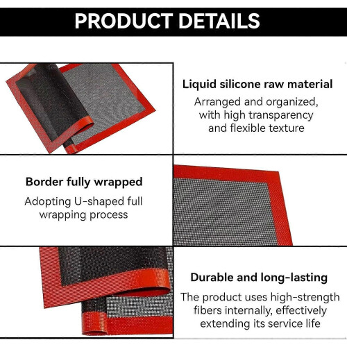 2-Pack Perforated Silicone Baking Mats - Reusable 30x40cm Oven Liners 2