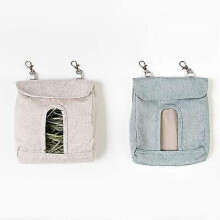 Rabbit Hay Feeder Bag - Small Animal Grey Storage Sack