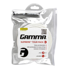 GAMMA Sports Supreme Overgrip voor Tennis Pickleball Squash Badminton- en Racquetball-rackets, 15-pack, wit