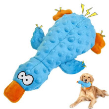Training Interactive Duck Shaped Dog Toy - Durable 2-Layer Mesh Chew with Squeaker & Crinkle, Ideal for Medium to Large Dogs