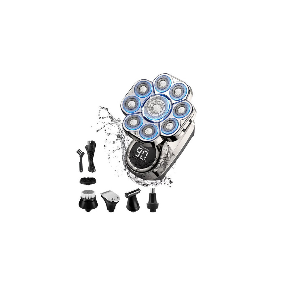 9D Electric Head Shaver 6-In-1 Mens Elctric Razor Mens Grooming Kit