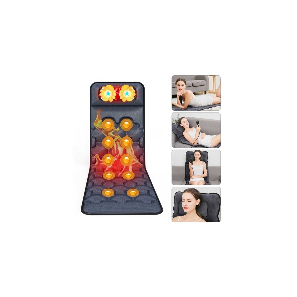 Electric 12 Nodes Massage Mat Mattress Full Body Heat Pad and Shiatsu
